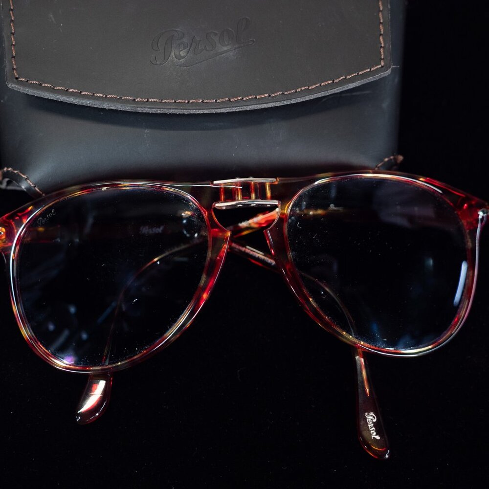 Persol 714 Sunglasses Tortoise Havana Red Folding - Picture 2 of 6